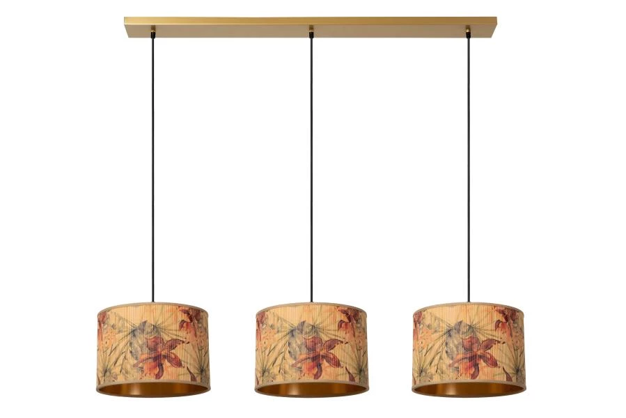 Lucide TANSELLE - Pendant light - 3xE27 - Multicolor - turned off
